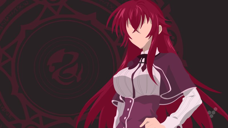 Red-haired Anime Woman — Red, Dramatic, Long Hair, White Shirt
