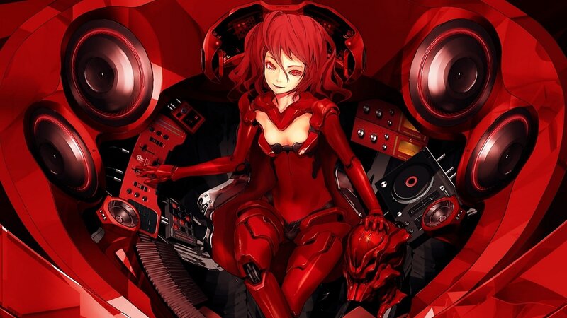 Red-haired Anime Woman — Red, Dramatic, Speakers
