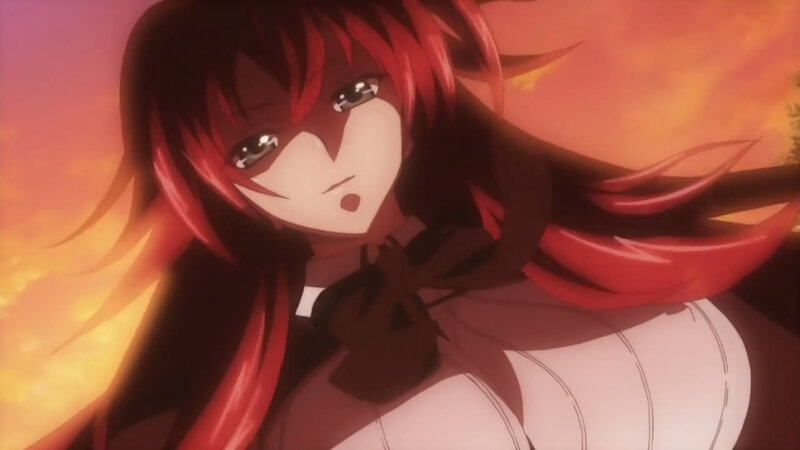 Red-haired Anime Woman — Red, Dramatic, Sunset