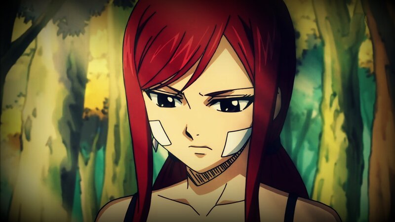 Red-haired Anime Woman — Red, Serious, Forest