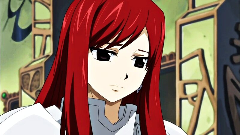 Red-haired Anime Woman — Red, Serious, Long Red Hair