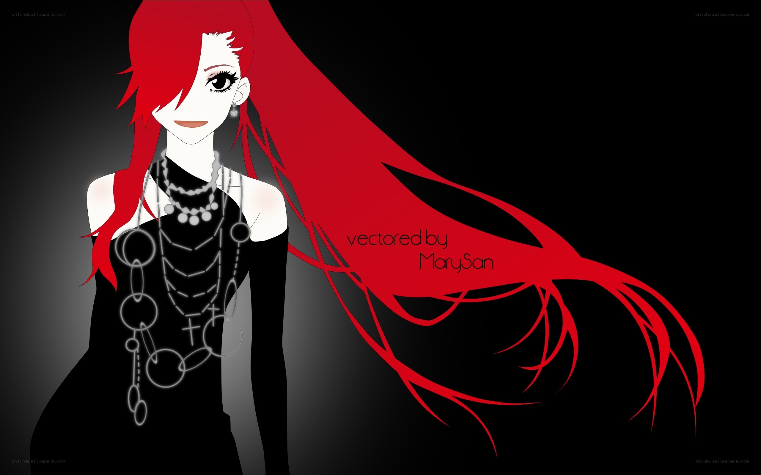 red-haired anime woman