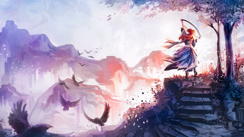 Red-haired Archer on Cliff