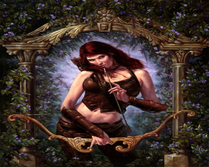 Red-haired Archer Woman — Brown