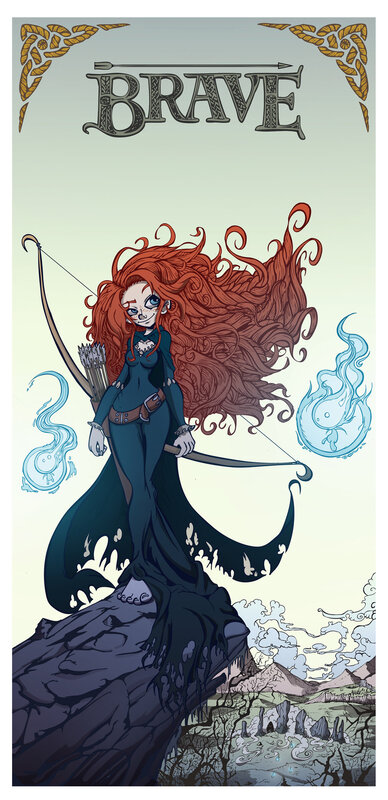 Red-haired Archer Woman — Red, Dramatic, Digital Art