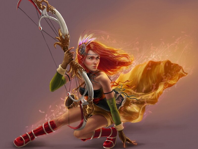 Red-haired Archer Woman — Red
