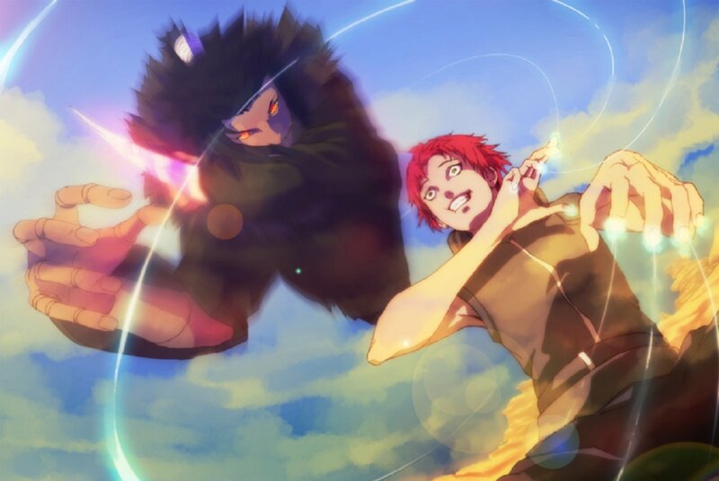Red-haired Boy Fighting Beast