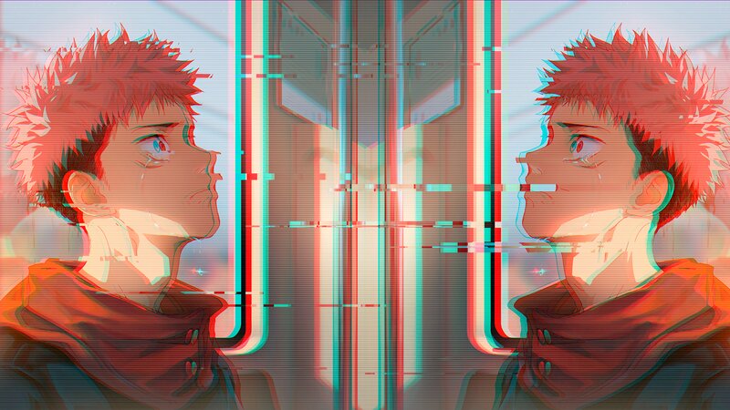 Red-haired Boy in Mirror