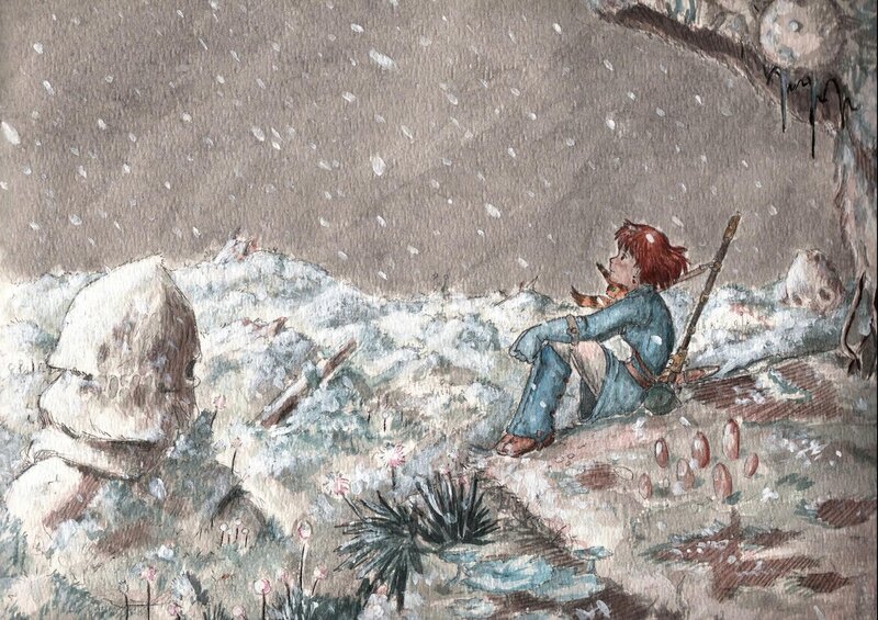 Red-haired Boy in Snow
