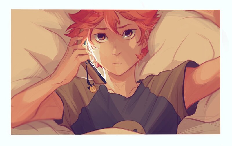 Red-haired Boy on Phone