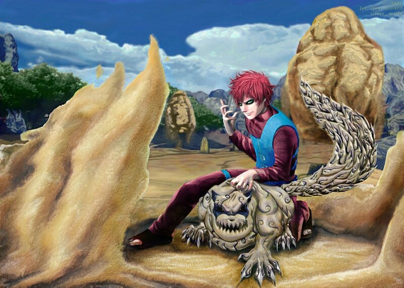 Red-haired Boy with Sand Creature