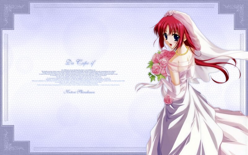 Red-haired Bride Holding Roses