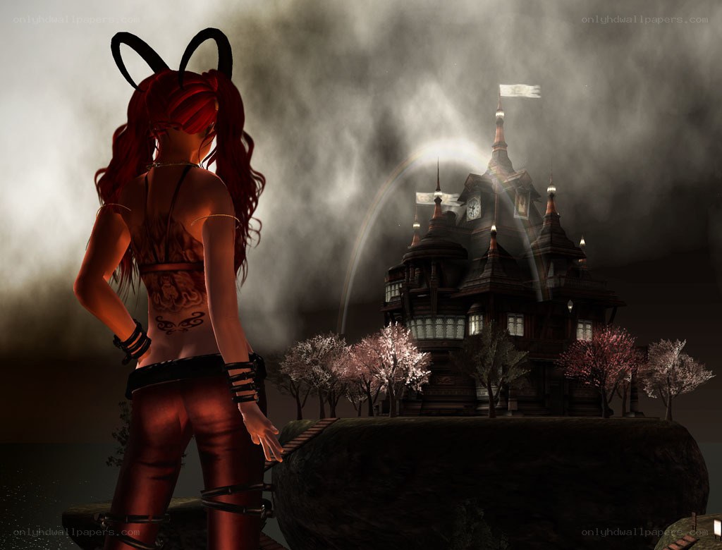 red-haired character at castle