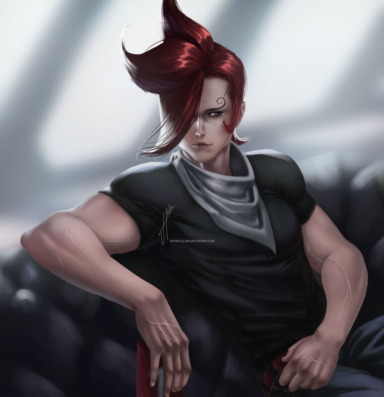 Red-haired Character — Black