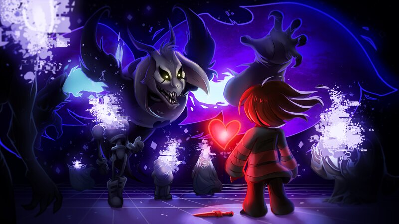Red-haired Character Facing Monsters