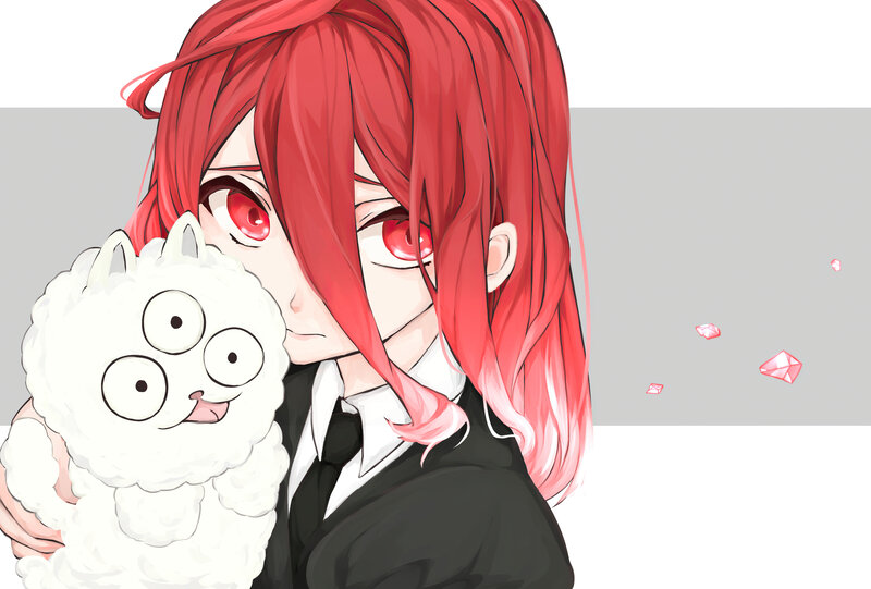 Red-haired Character Holding Lamb