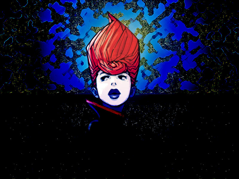red-haired character illustration