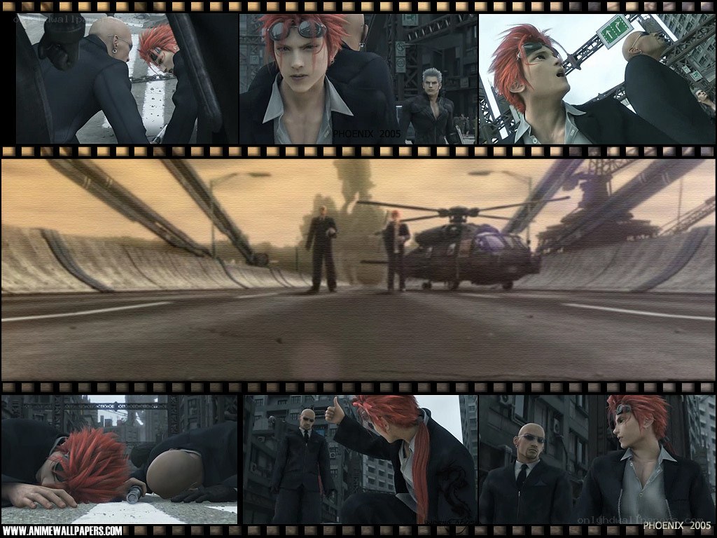 Red-haired character in action scenes