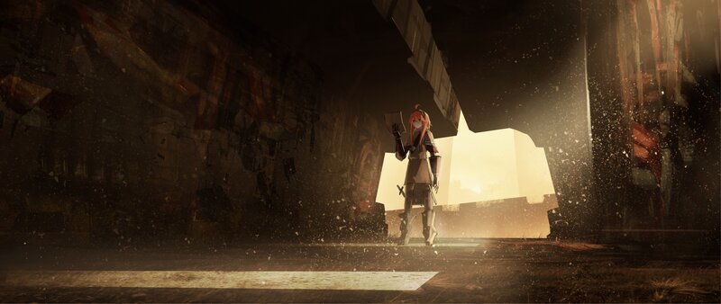Red-haired Character in Armor — Brown