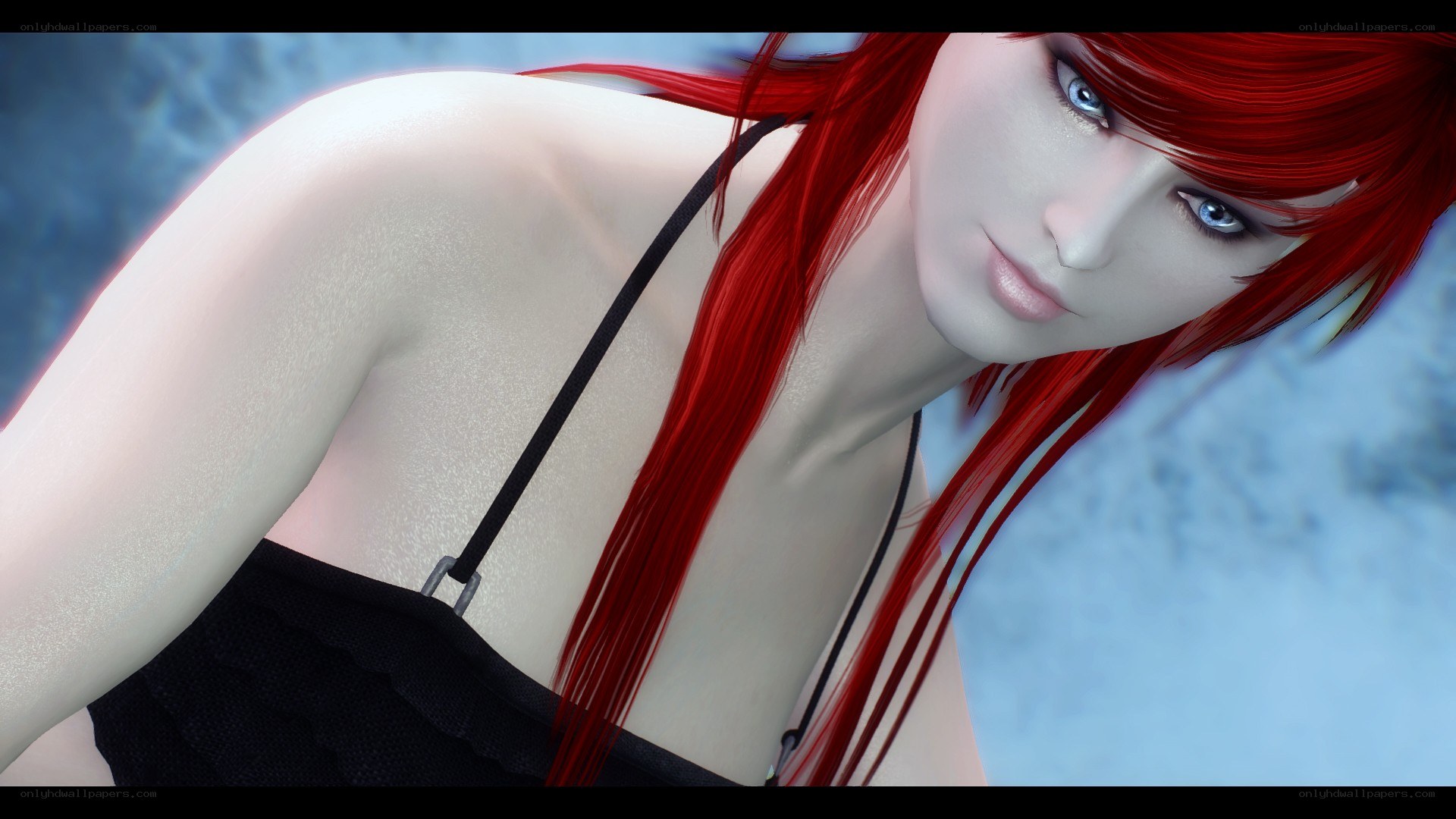 red-haired character in black top
