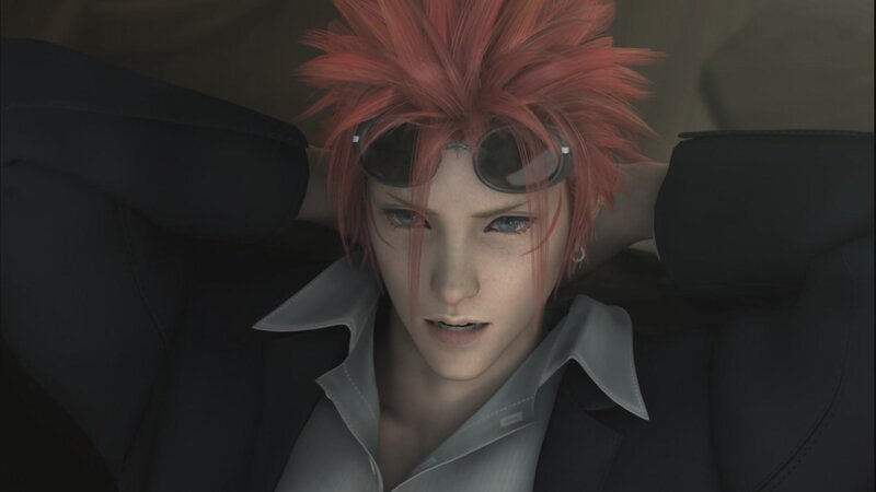 red-haired character in car