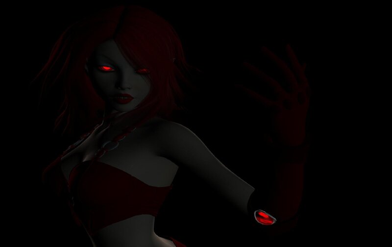 red-haired character in dark setting