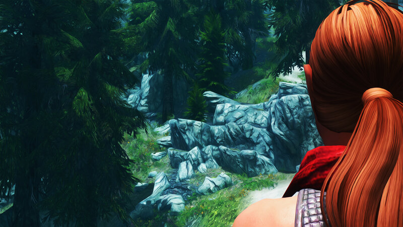 Red-haired Character in Forest