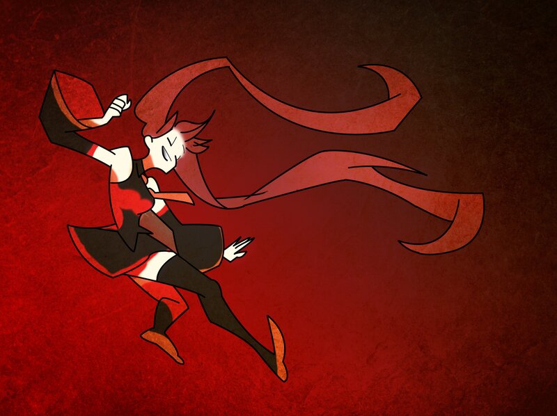 Red-haired Character in Motion — Red, Dynamic