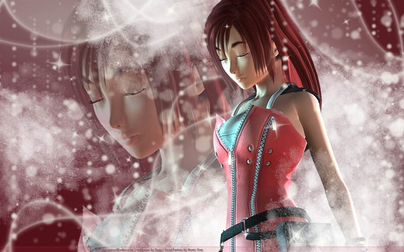 Red-haired character in red outfit