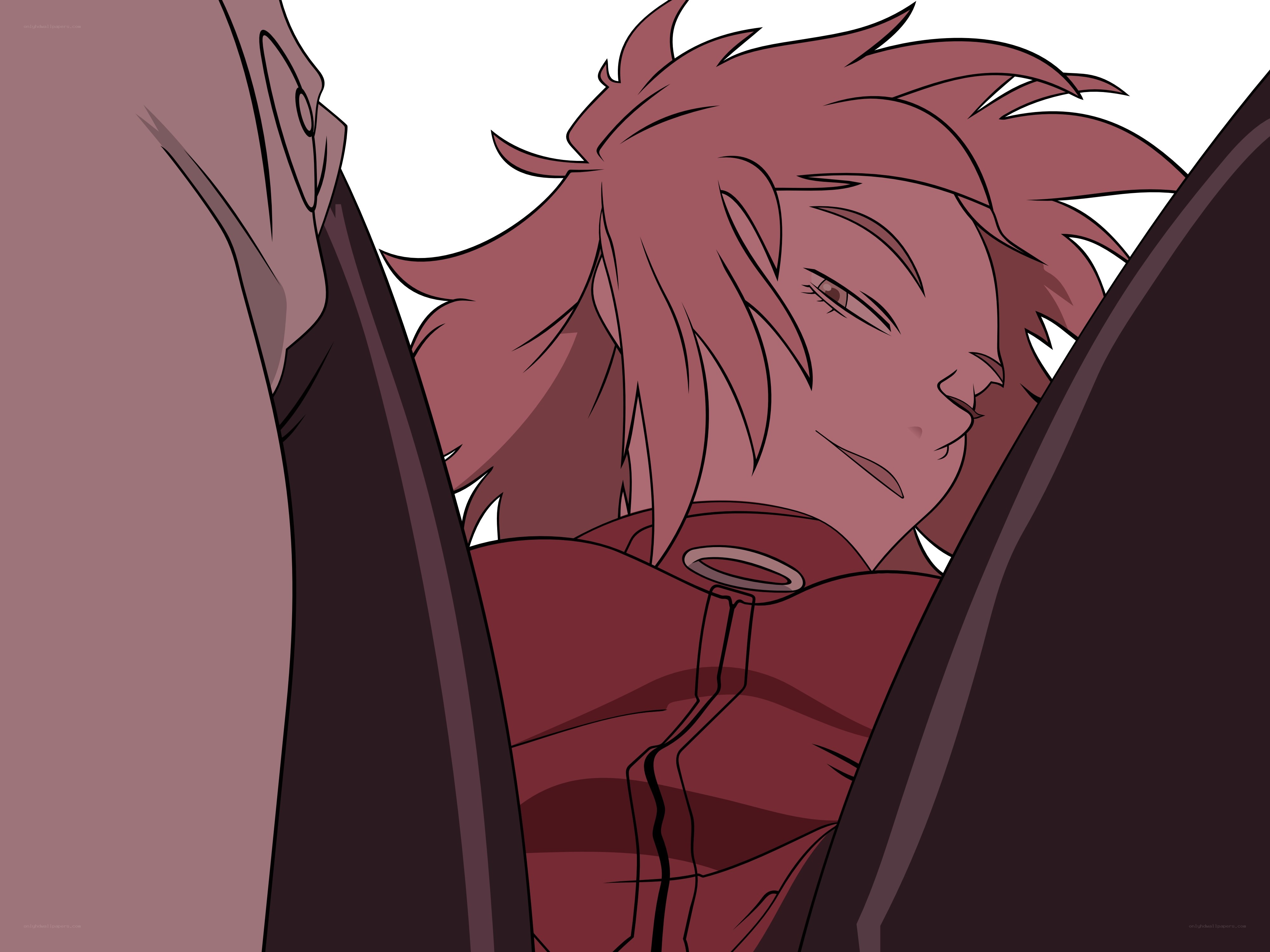 red-haired character in red outfit