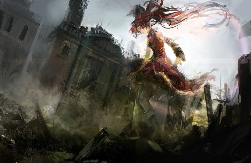 Red-haired Character in Ruins