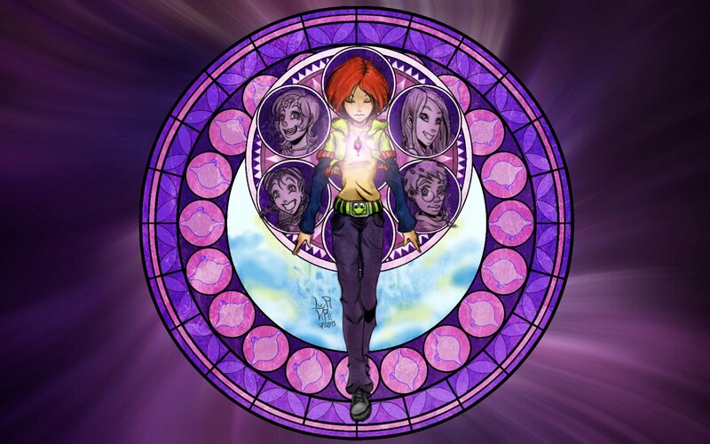Red-haired Character in Stained Glass