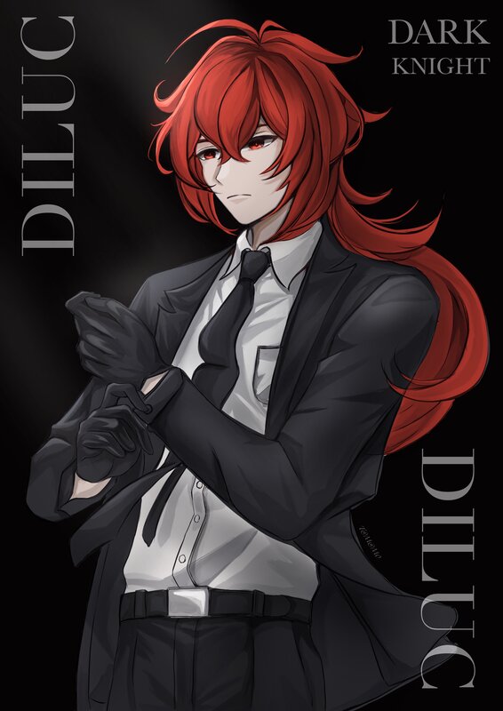 Red-haired Character in Suit — Black