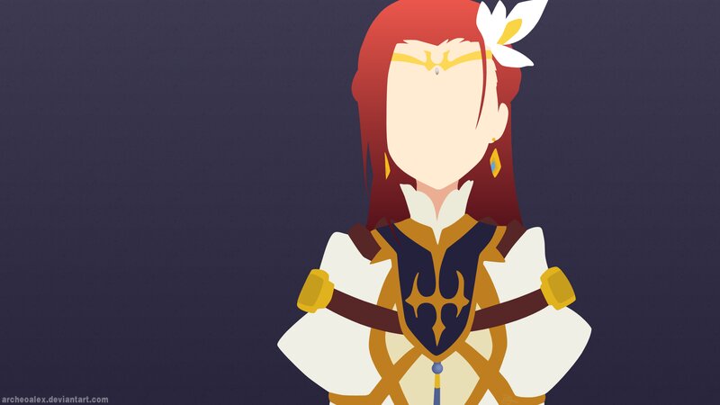 Red-haired Character — Purple, Calm, Digital Art