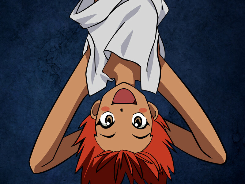 Red-haired Character Upside Down