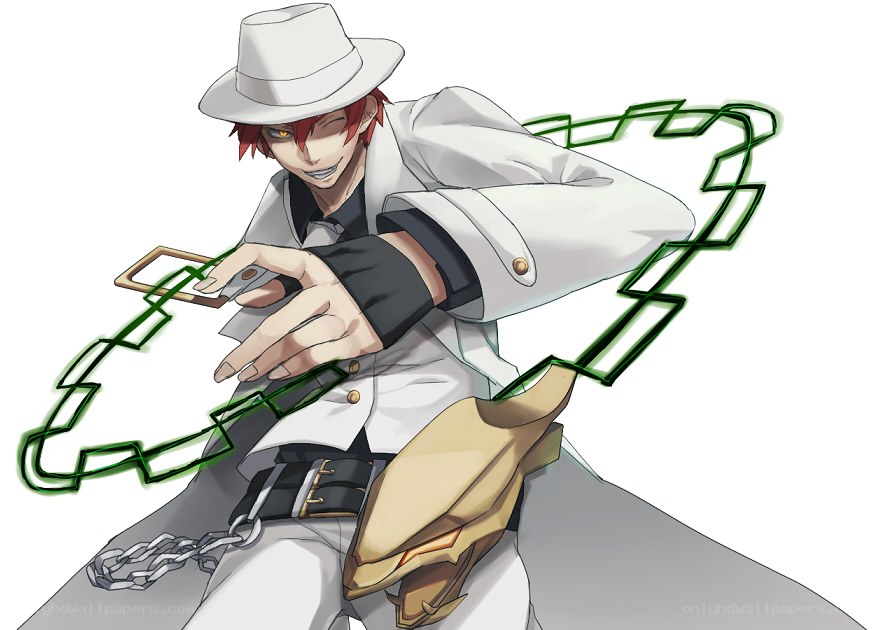 red-haired character with chains