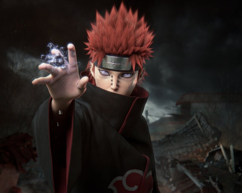 Red-haired Character with Chakra