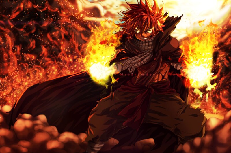 Red-haired Character with Fire