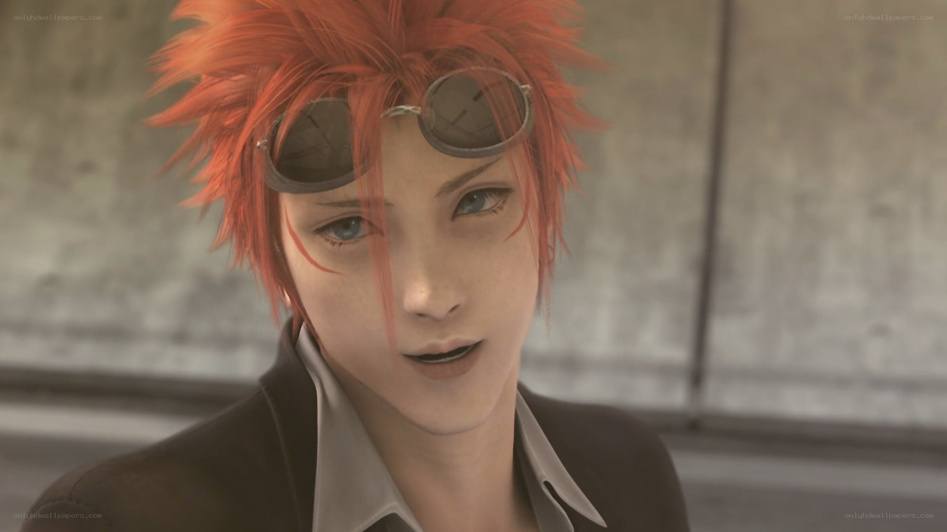 red-haired character with goggles