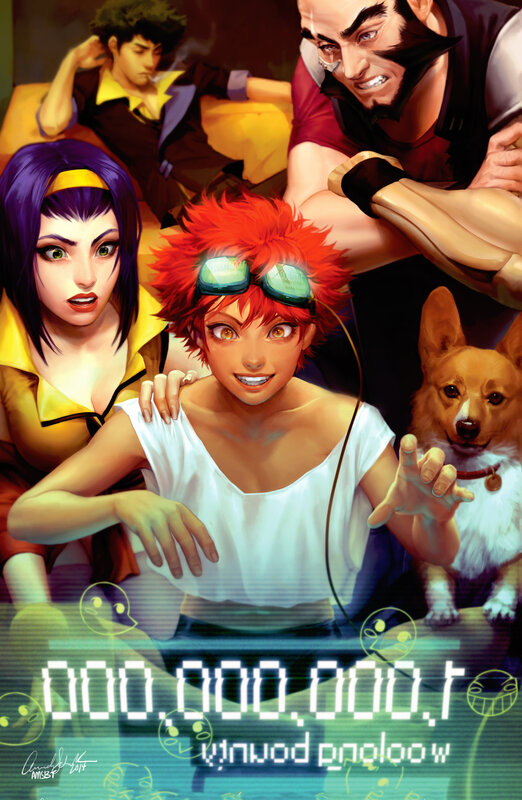 Red-haired Character with Goggles — Red, Dramatic, Manga
