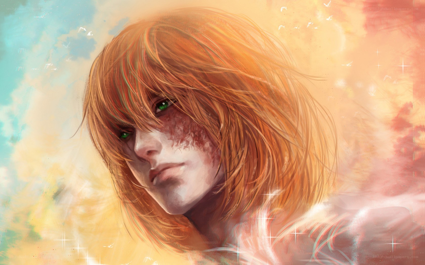 red-haired character with green eyes