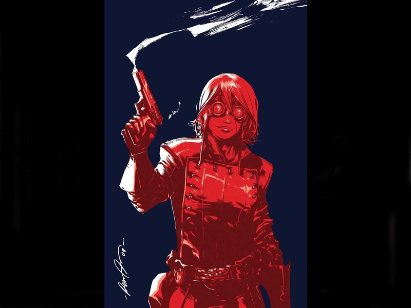 Red-haired Character with Gun