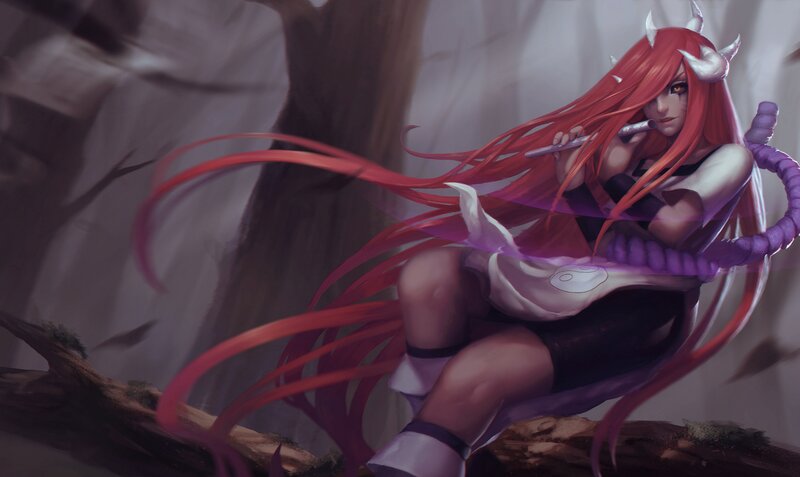 Red-haired Character with Horns — Red