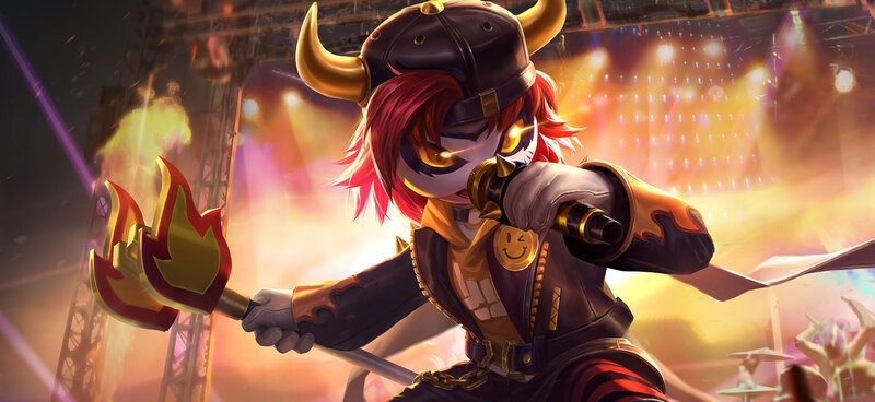 Red-haired Character with Horns — Yellow