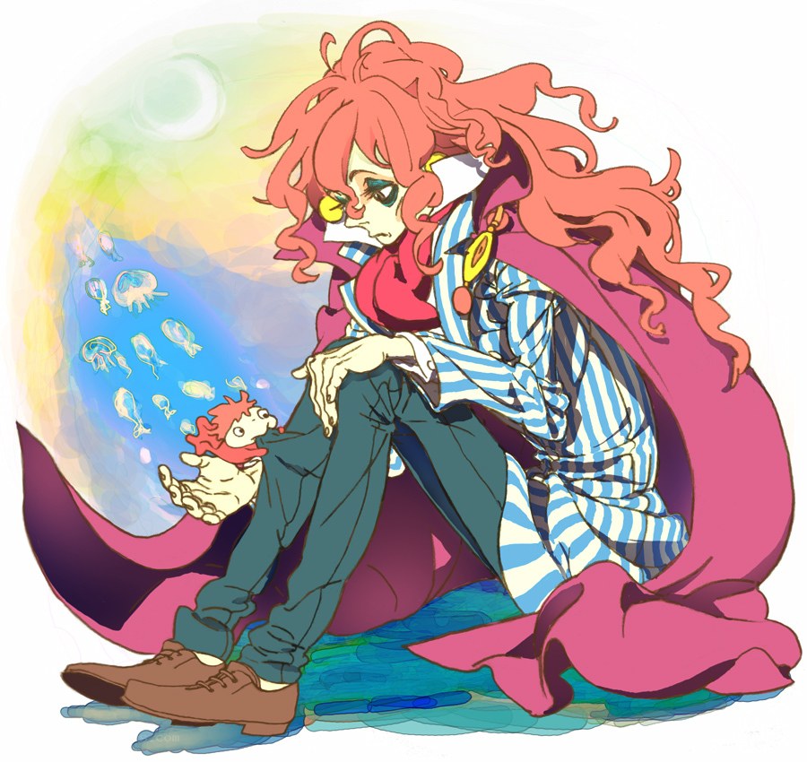 red-haired character with jellyfish