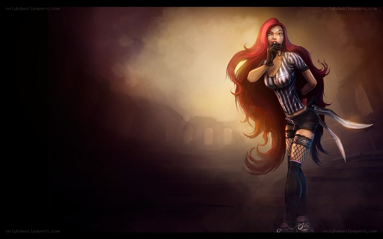 red-haired character with knives