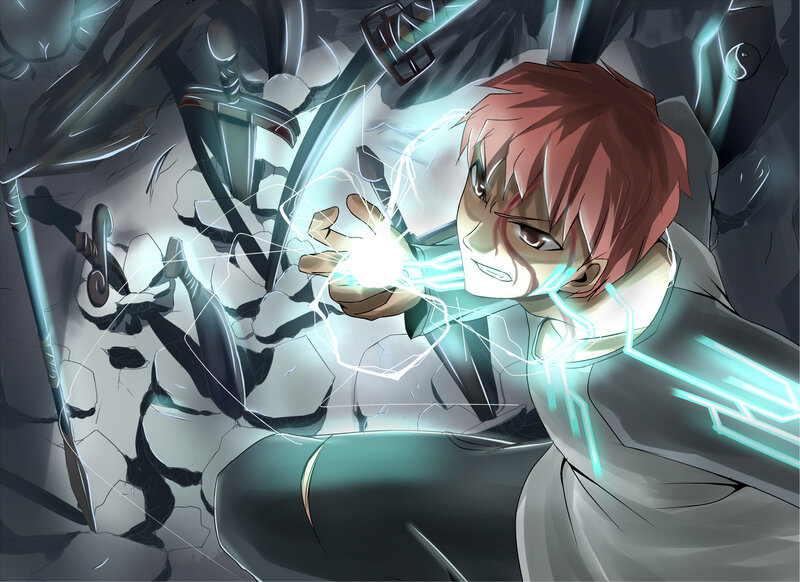 Red-haired Character with Lightning