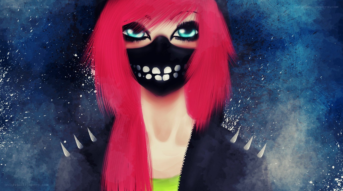 red-haired character with mask