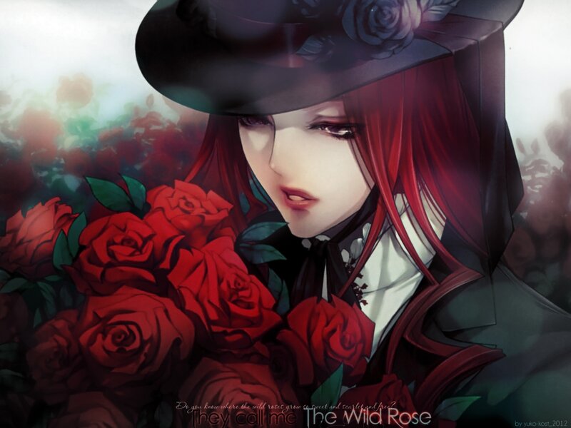 Red-haired Character with Roses