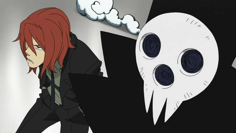 Red-haired Character with Skull